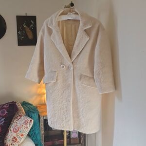Super soft off-white alpaca coat